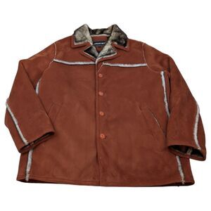 Saguaro West Mens Suede Jacket Size L Copper Brown Tan Western Cowboy